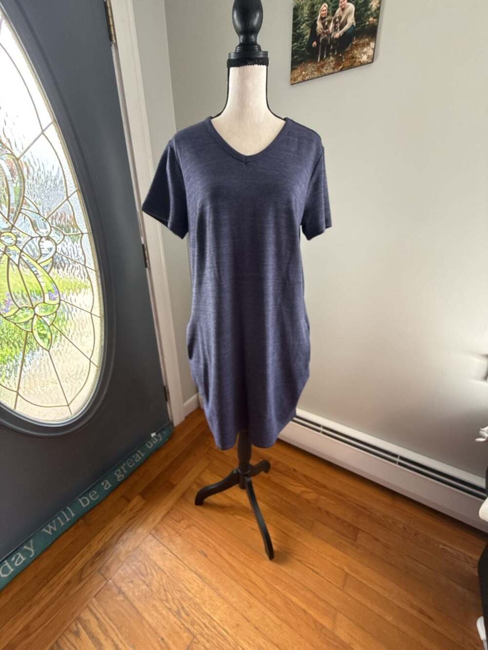 32 Degrees Cool V-Neck T-Shirt Dress Size L